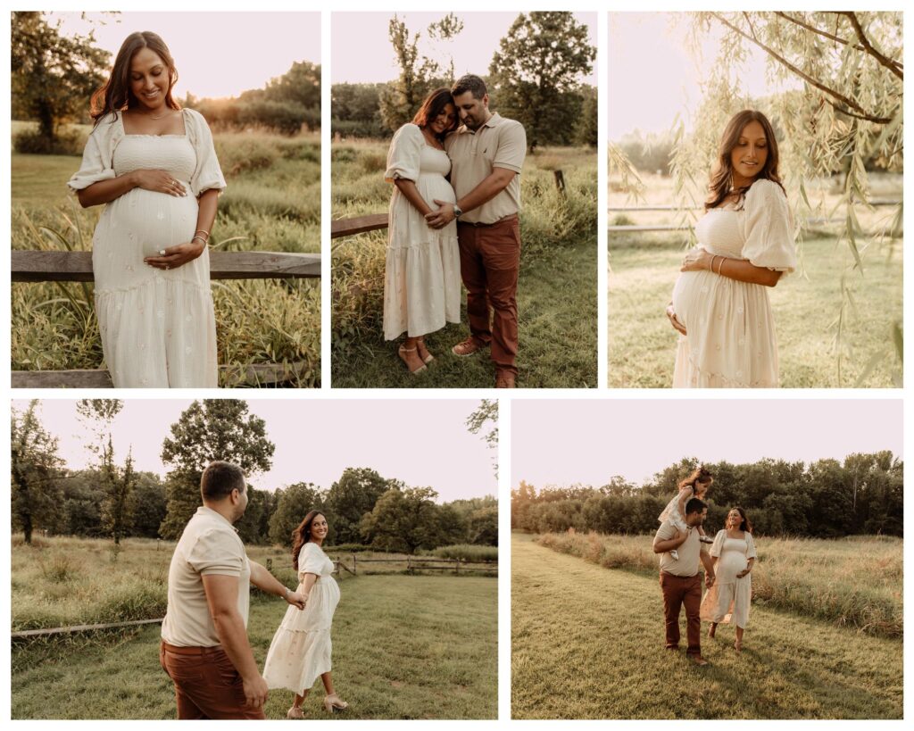 a collage of photos from a New Jersey maternity session in central, New Jersey